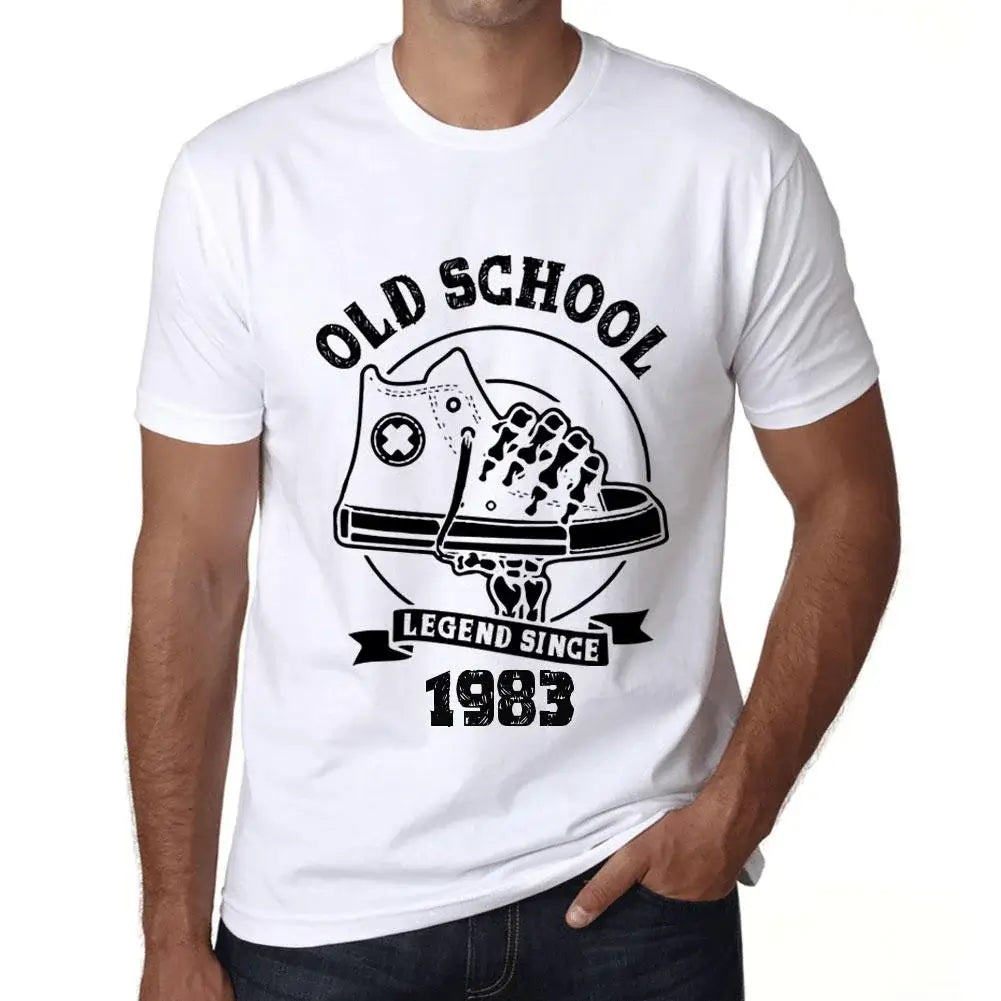 Men's Graphic T-Shirt Old School Legend Since 1983 41st Birthday Anniversary 41 Year Old Gift 1983 Vintage Eco-Friendly Short Sleeve Novelty Tee