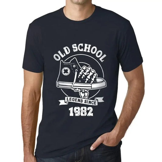 Men's Graphic T-Shirt Old School Legend Since 1982 42nd Birthday Anniversary 42 Year Old Gift 1982 Vintage Eco-Friendly Short Sleeve Novelty Tee