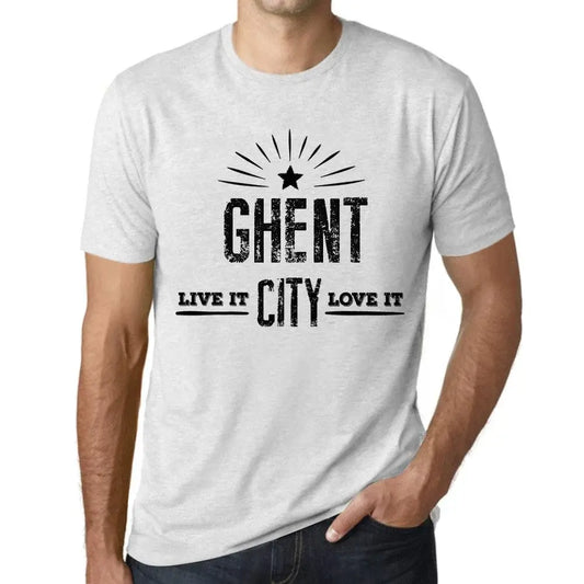 Men's Graphic T-Shirt Live It Love It Ghent Limited Edition Short Sleeve Tee-Shirt Vintage Birthday Gift Novelty