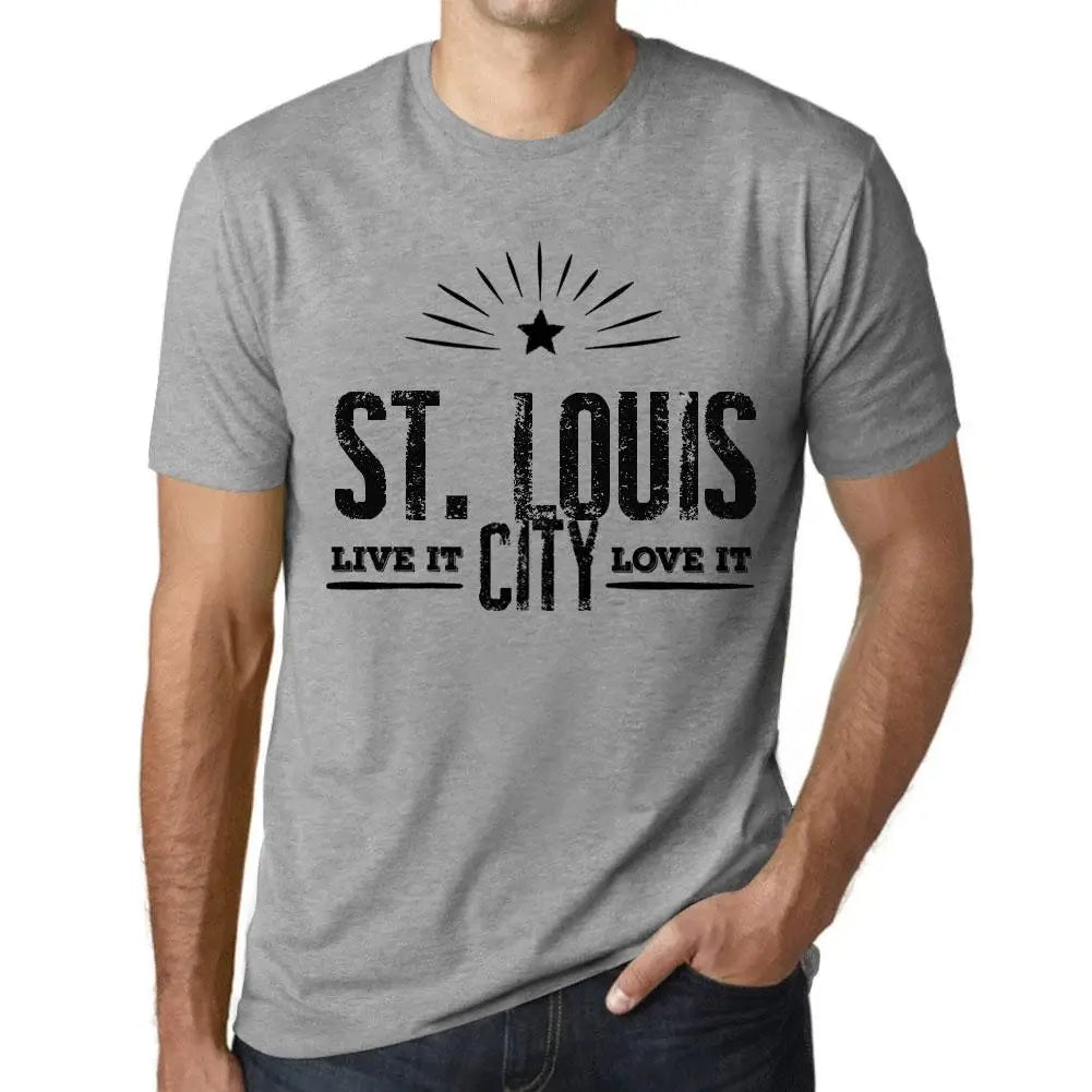 Men's Graphic T-Shirt Live It Love It St Louis Limited Edition Short Sleeve Tee-Shirt Vintage Birthday Gift Novelty