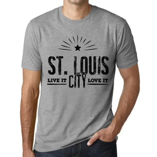 Men's Graphic T-Shirt Live It Love It St Louis Limited Edition Short Sleeve Tee-Shirt Vintage Birthday Gift Novelty