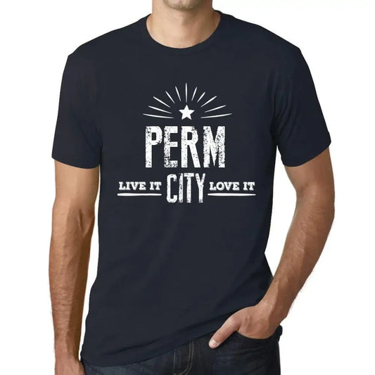 Men's Graphic T-Shirt Live It Love It Perm Limited Edition Short Sleeve Tee-Shirt Vintage Birthday Gift Novelty