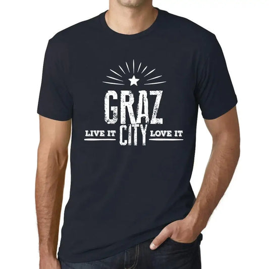 Men's Graphic T-Shirt Live It Love It Graz Limited Edition Short Sleeve Tee-Shirt Vintage Birthday Gift Novelty
