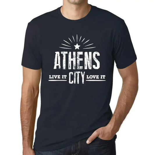Men's Graphic T-Shirt Live It Love It Athens Limited Edition Short Sleeve Tee-Shirt Vintage Birthday Gift Novelty