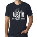 Herren Grafik T-Shirt Live It Love It Austin Vintage Jahrgang Kurzarm Lustige Druck Geburtstag Geschenk Mann