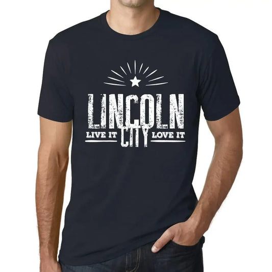 Men's Graphic T-Shirt Live It Love It Lincoln Limited Edition Short Sleeve Tee-Shirt Vintage Birthday Gift Novelty