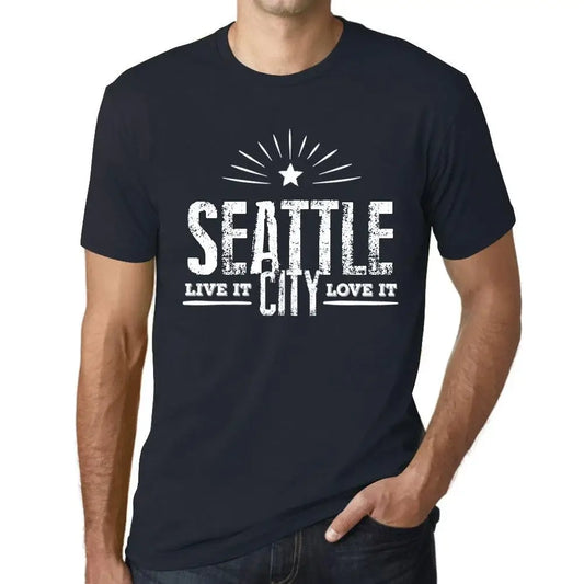 Men's Graphic T-Shirt Live It Love It Seattle Limited Edition Short Sleeve Tee-Shirt Vintage Birthday Gift Novelty