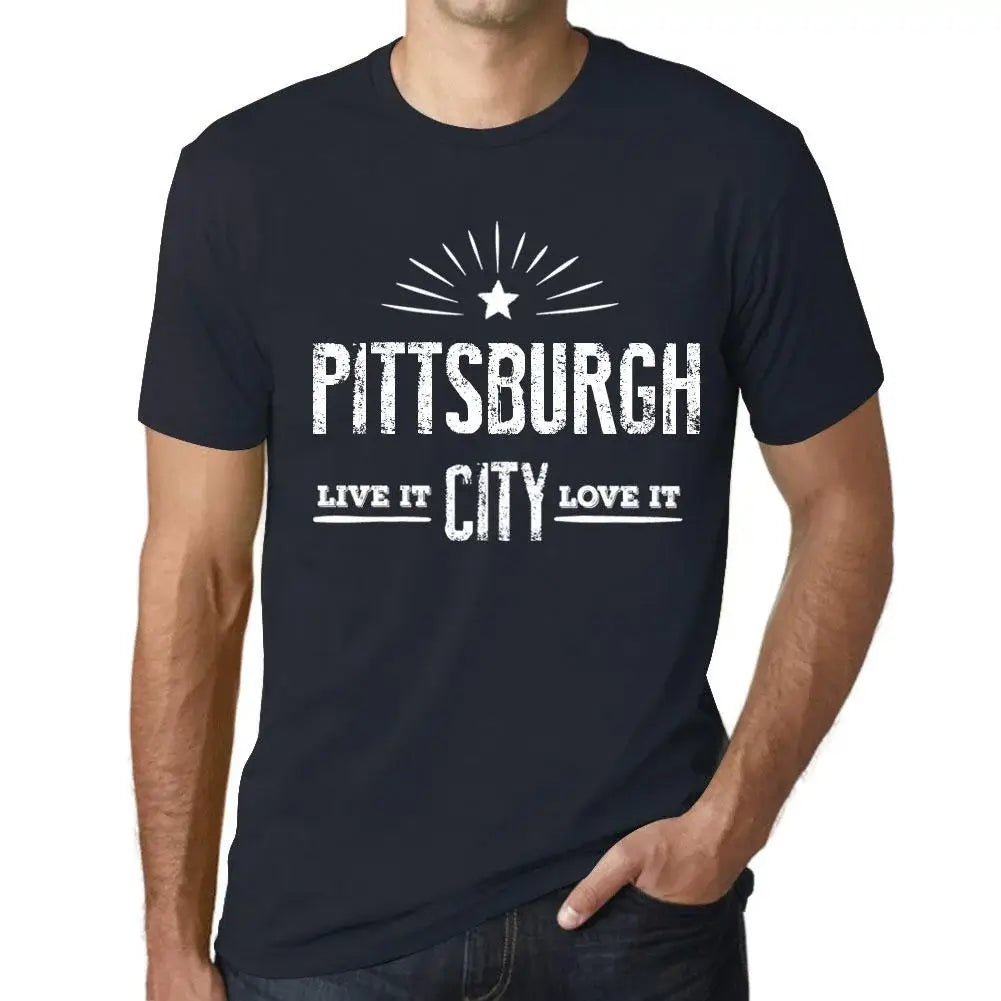 Men's Graphic T-Shirt Live It Love It Pittsburgh Limited Edition Short Sleeve Tee-Shirt Vintage Birthday Gift Novelty