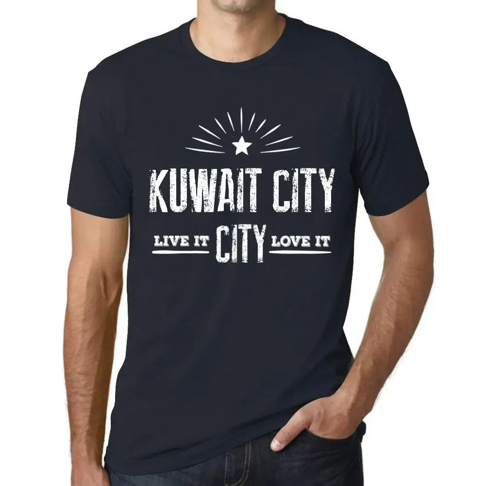 Men's Graphic T-Shirt Live It Love It Kuwait City Limited Edition Short Sleeve Tee-Shirt Vintage Birthday Gift Novelty