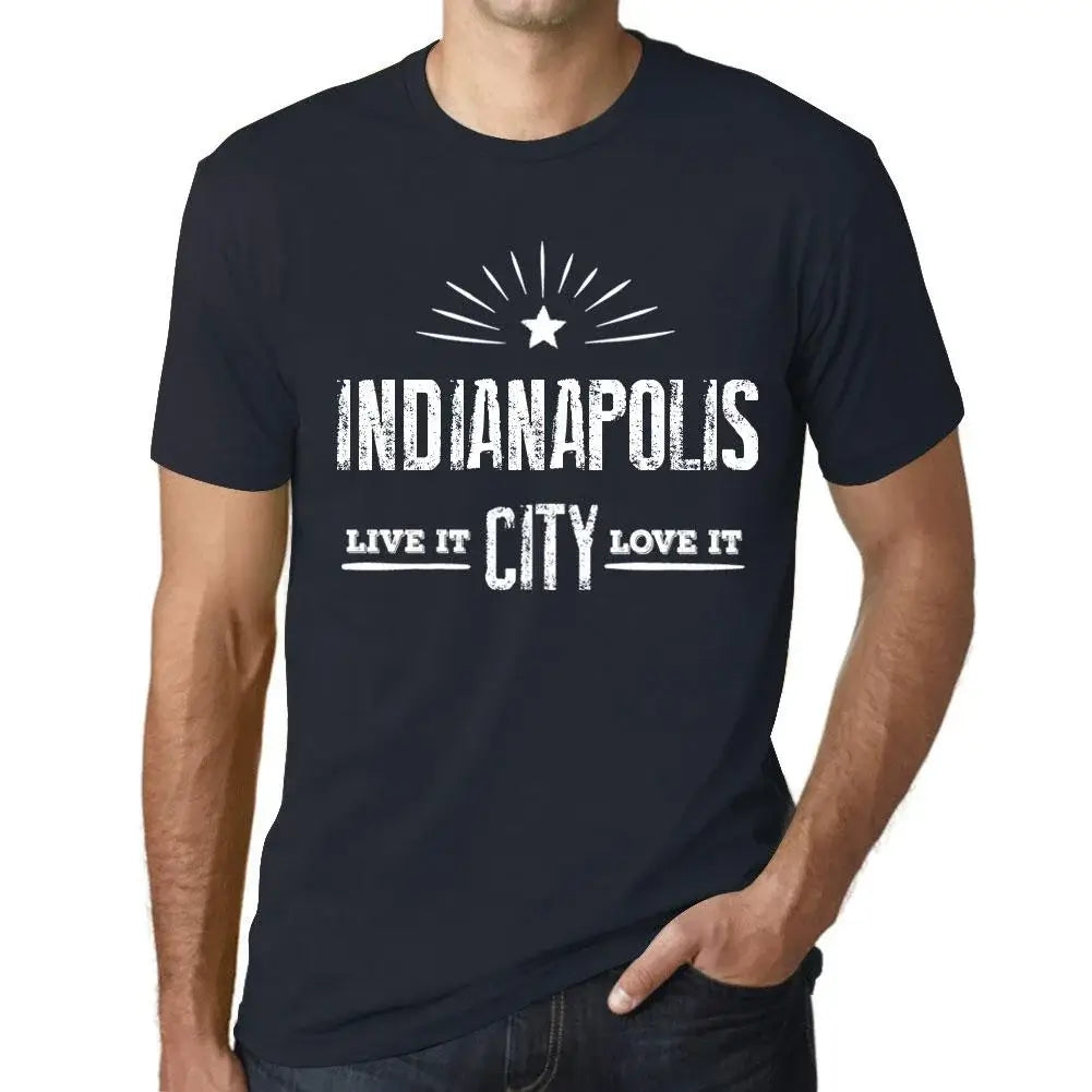 Men's Graphic T-Shirt Live It Love It Indianapolis Limited Edition Short Sleeve Tee-Shirt Vintage Birthday Gift Novelty