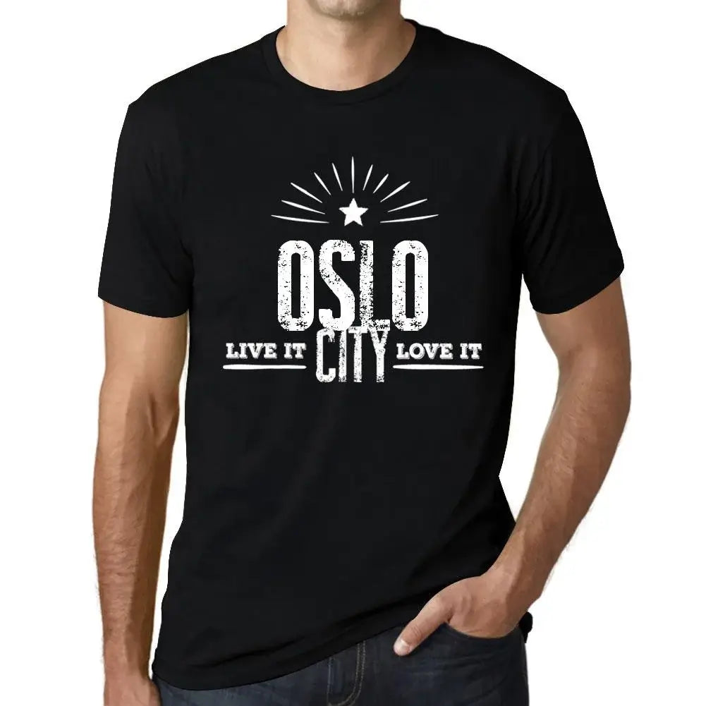 Men's Graphic T-Shirt Live It Love It Oslo Limited Edition Short Sleeve Tee-Shirt Vintage Birthday Gift Novelty
