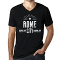Men's Graphic T-Shirt V Neck Live It Love It Rome Limited Edition Short Sleeve Tee-Shirt Vintage Birthday Gift Novelty