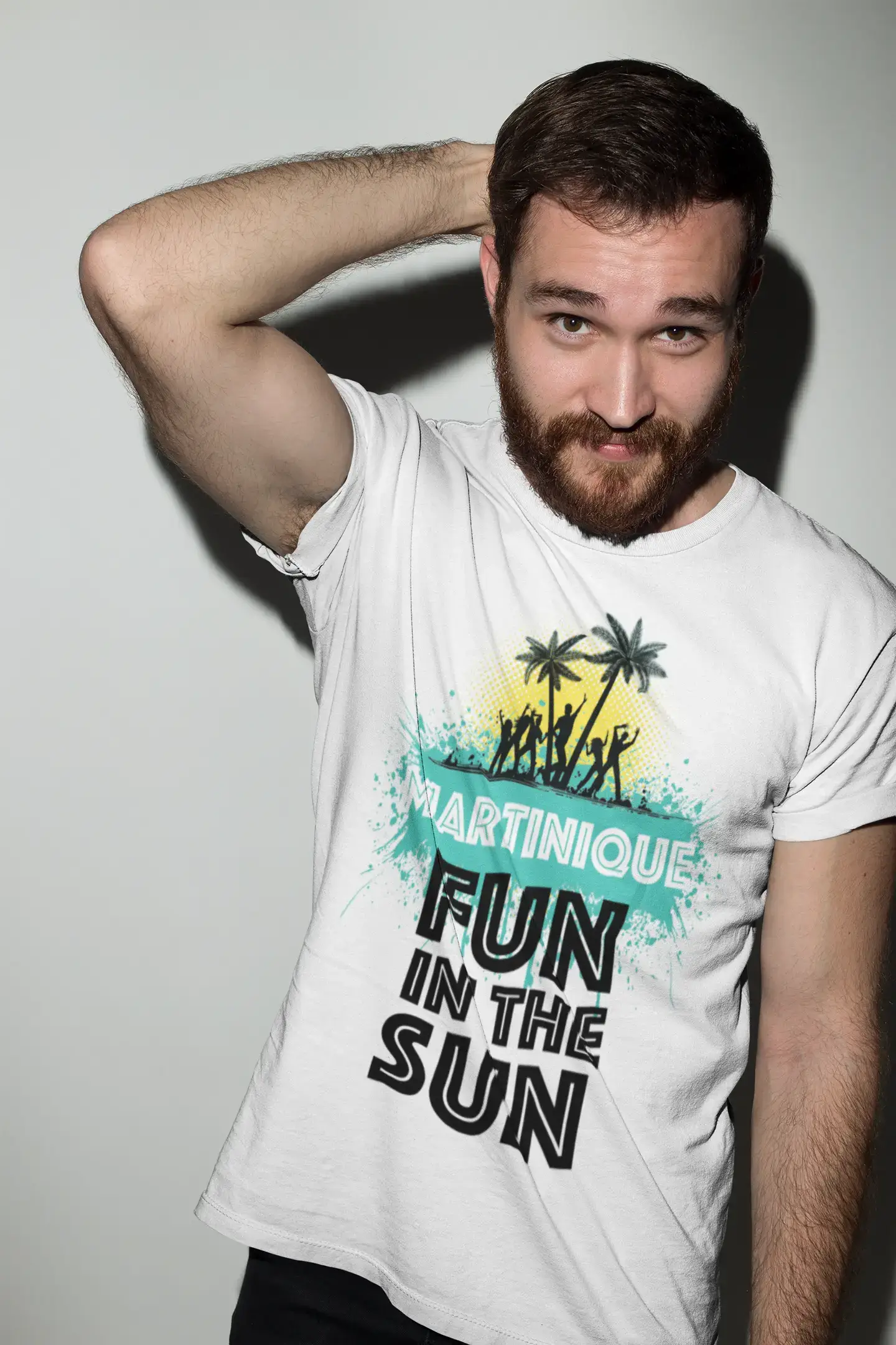 Homme T Shirt Graphique Imprimé Vintage Tee Summer Dance Martinique Blanc