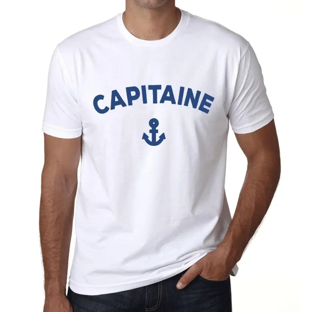 Men's Graphic T-Shirt Captain – Capitaine – Limited Edition Short Sleeve Tee-Shirt Vintage Birthday Gift Novelty