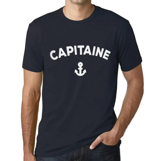 Men's Graphic T-Shirt Captain – Capitaine – Limited Edition Short Sleeve Tee-Shirt Vintage Birthday Gift Novelty