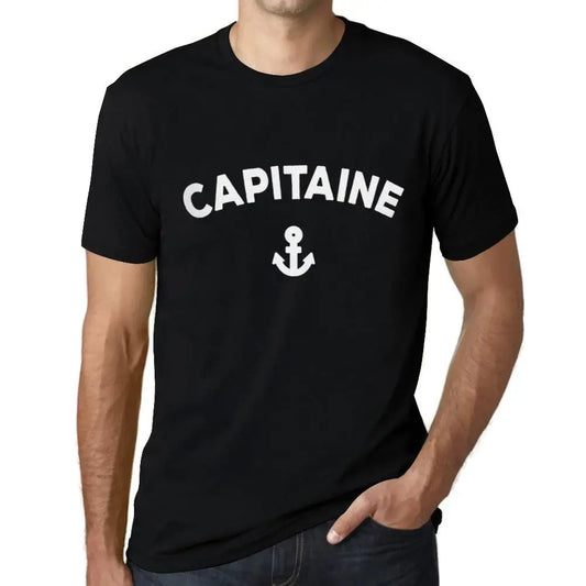 Men's Graphic T-Shirt Captain – Capitaine – Limited Edition Short Sleeve Tee-Shirt Vintage Birthday Gift Novelty