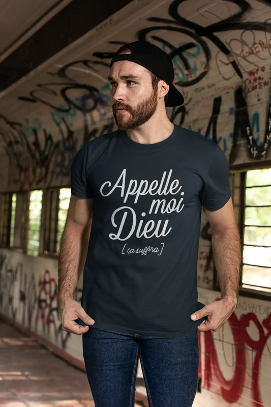 Men's Vintage Tee Shirt Graphic T shirt Appelle Moi Dieu Navy