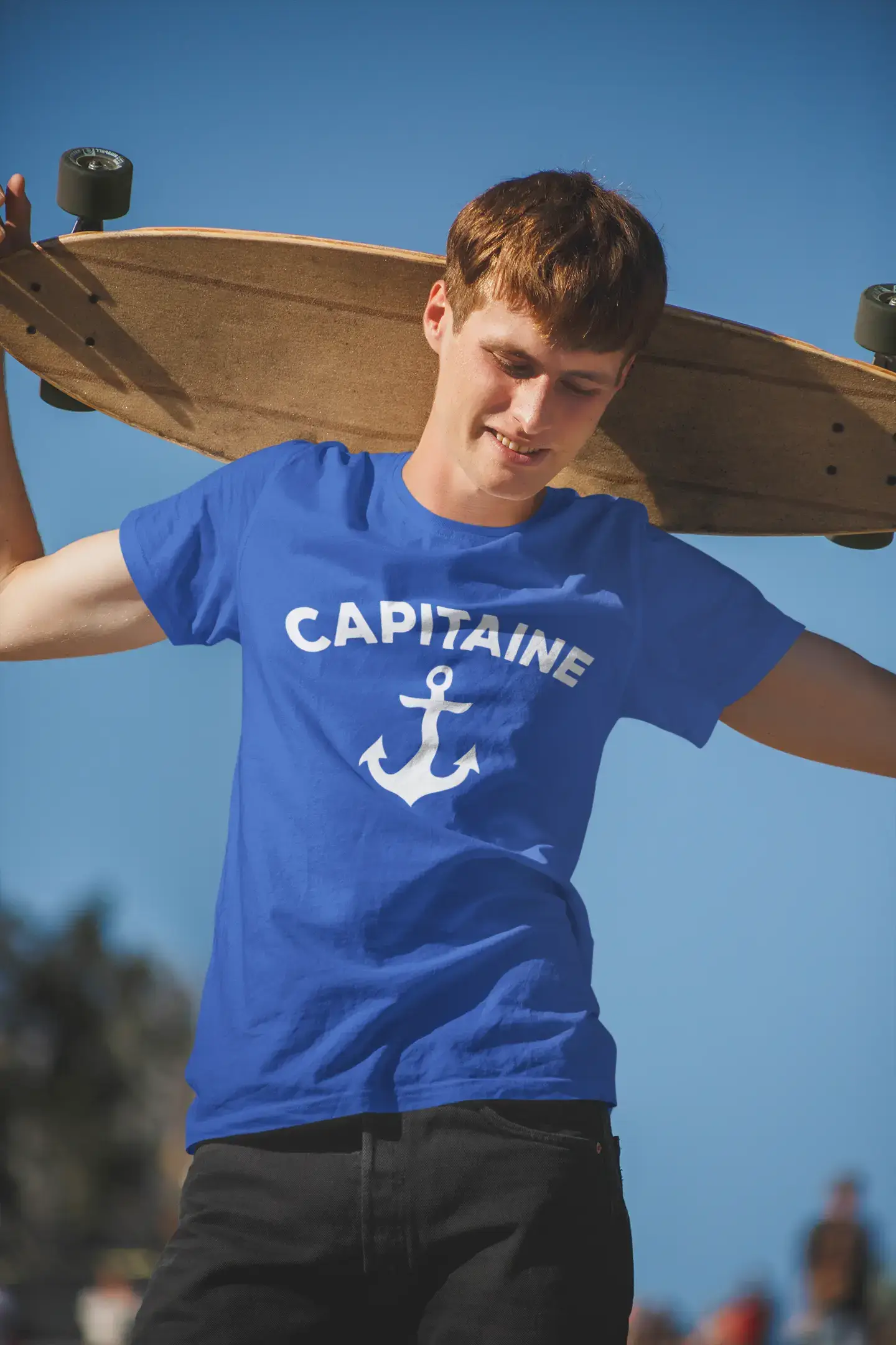 Men's Vintage Tee Shirt Graphic T shirt Capitaine Royal Blue