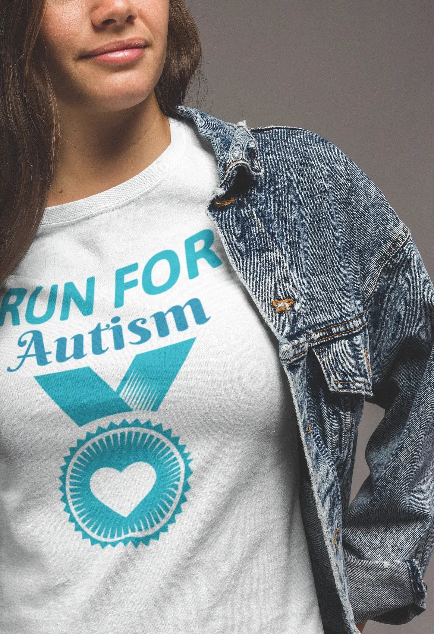 Men's Graphic T-Shirt Run for Autism White