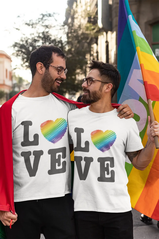 Men's Graphic T-Shirt LGBT Love White