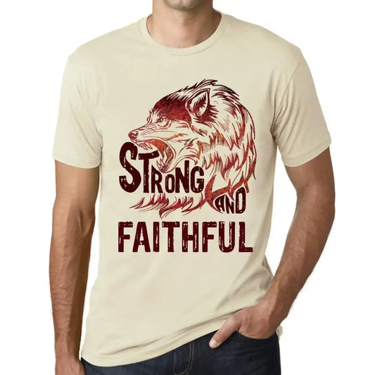 Men's Graphic T-Shirt Strong Wolf And Faithful Limited Edition Short Sleeve Tee-Shirt Vintage Birthday Gift Novelty