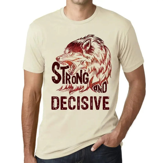 Men's Graphic T-Shirt Strong Wolf And Decisive Limited Edition Short Sleeve Tee-Shirt Vintage Birthday Gift Novelty