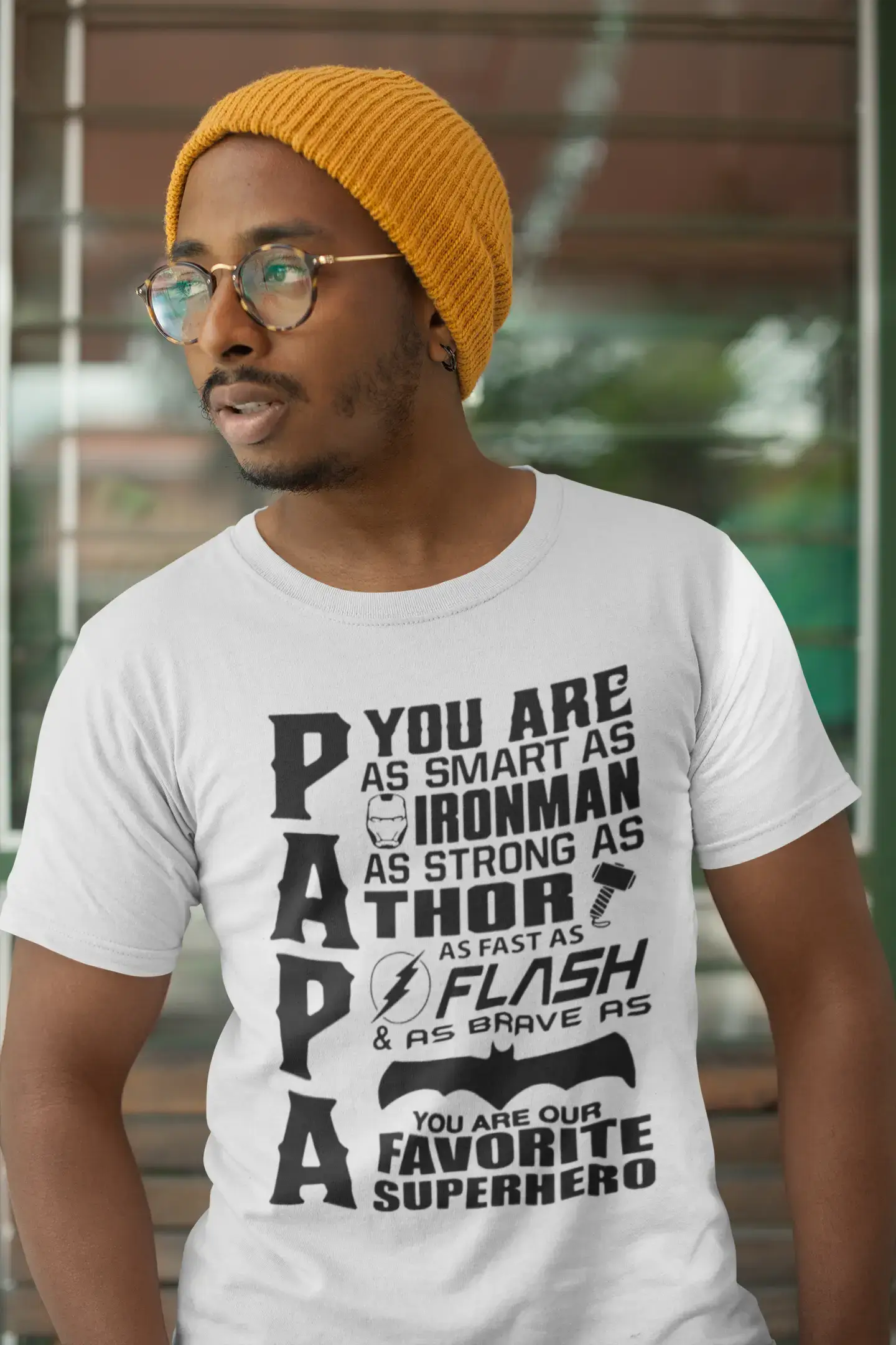<span>Graphique</span> unisexe préféré super-héros Papa drôle T-Shirt