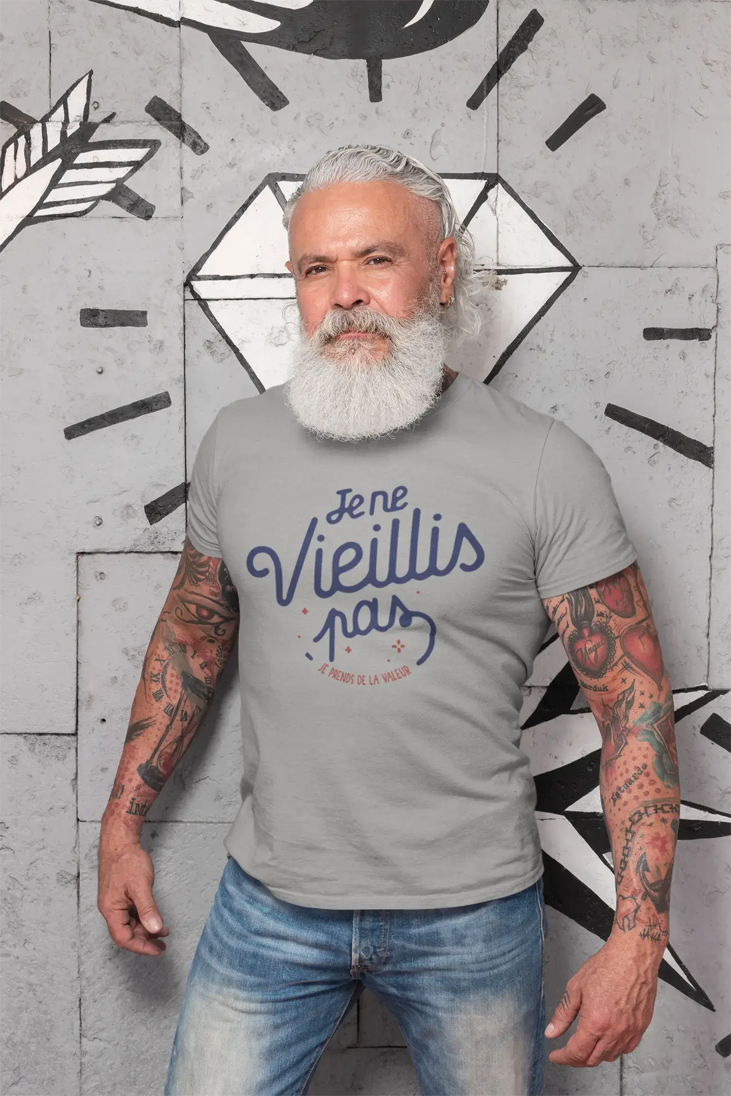 Ultrabasic - Homme Graphique Je ne vieillis Pas T-Shirt Marine Lettre