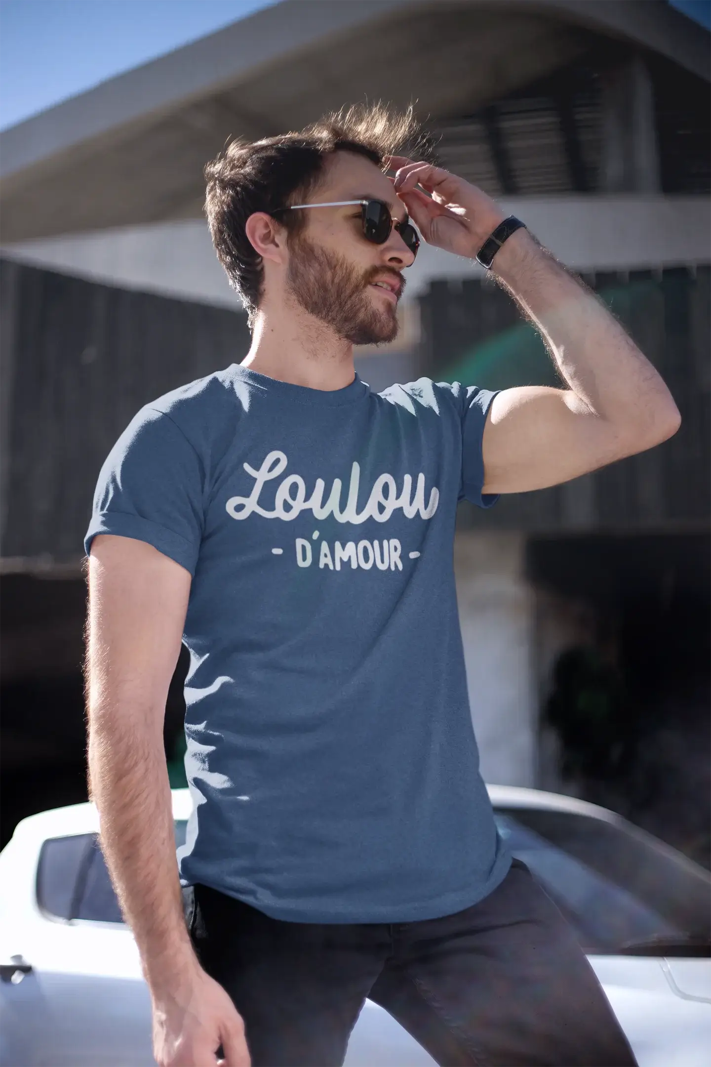 Ultrabasic - Graphique Homme Loulou d'amour T-Shirt Blanc Lettre