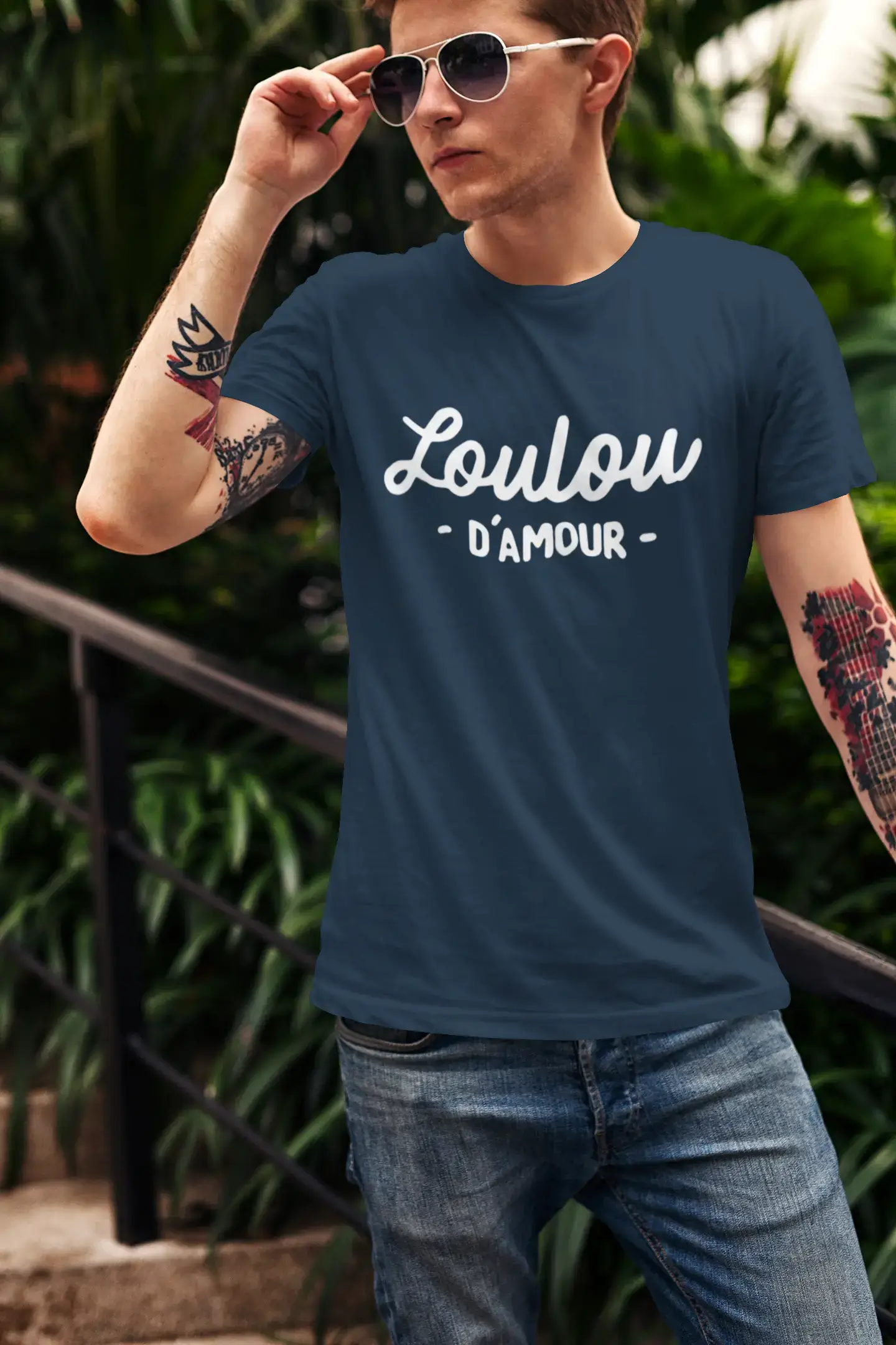 Ultrabasic - Graphique Homme Loulou d'amour T-Shirt Blanc Lettre
