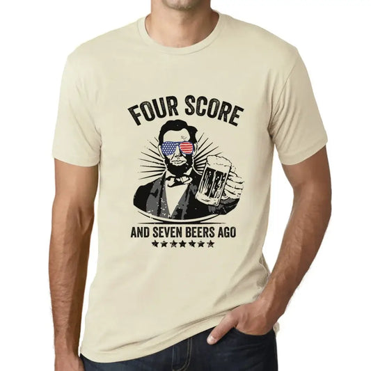 Men's Graphic T-Shirt Four Score And Seven Beers Ago 4th July Eco-Friendly Limited Edition Short Sleeve Tee-Shirt Vintage Birthday Gift Novelty