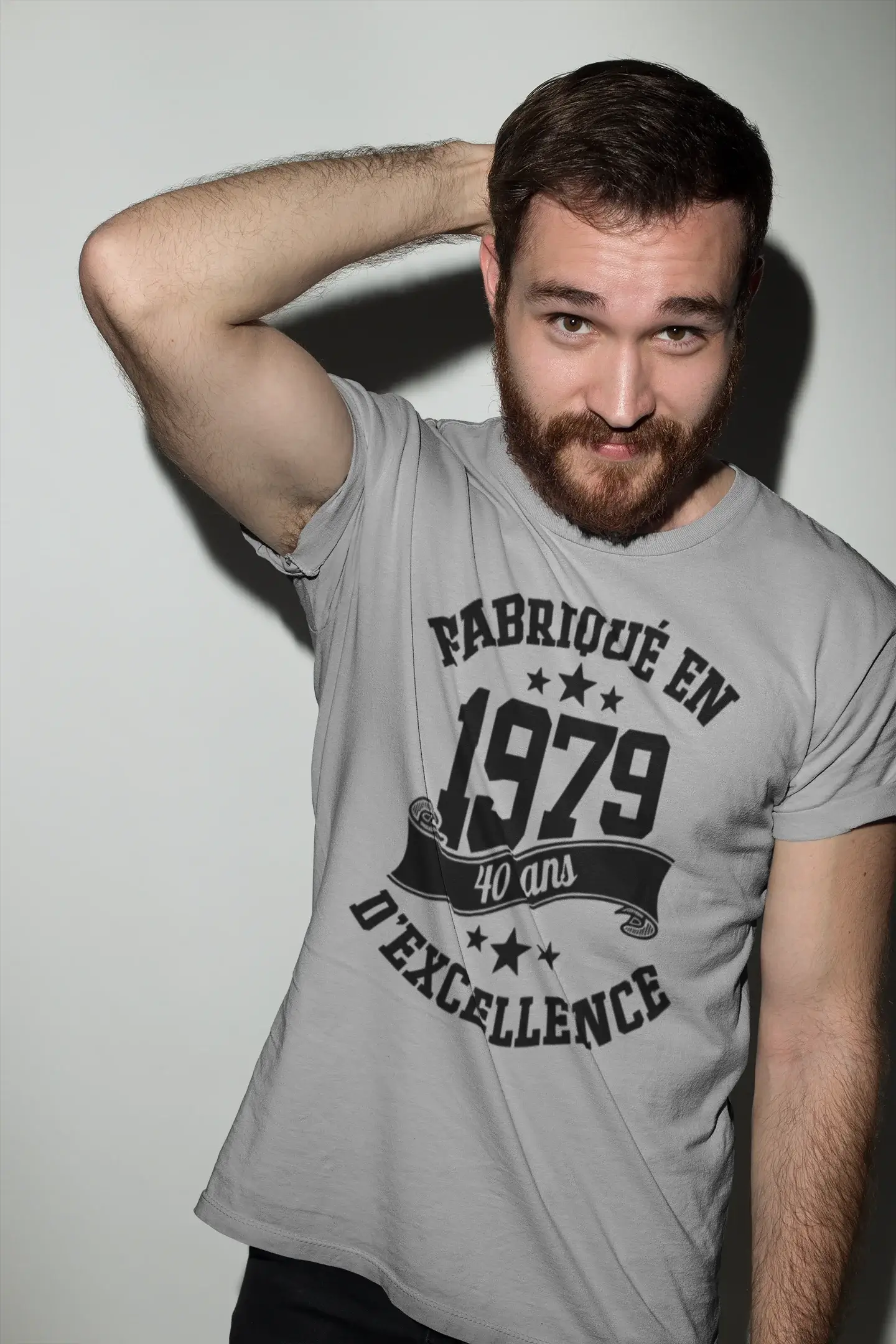 ULTRABASIC - Fabriqué en 1979, 40 Ans d'être Génial Unisex T-Shirt Blanc Chiné