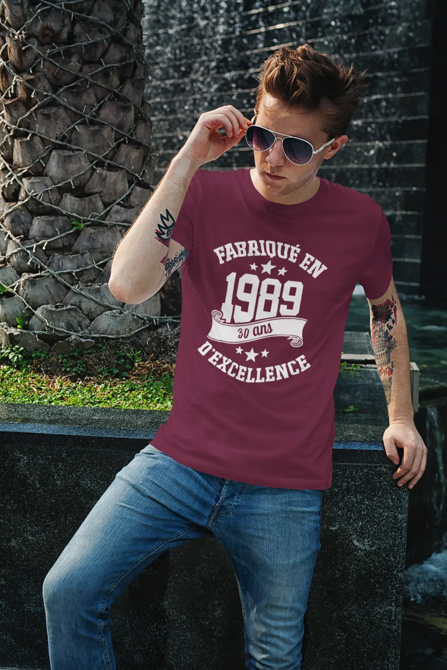 ULTRABASIC - Fabriqué en 1989, 30 Ans d'être Génial Unisex T-Shirt Blanc Chiné