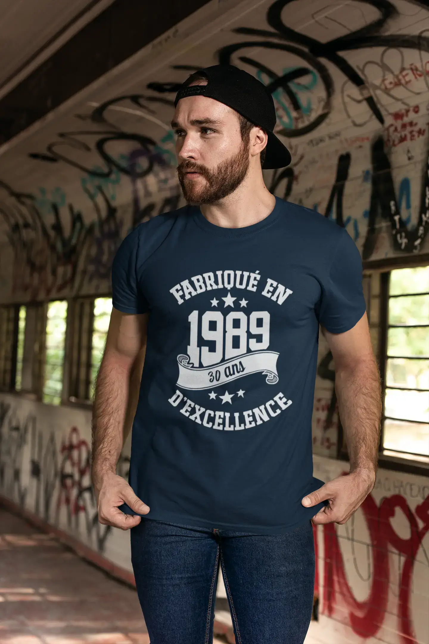 ULTRABASIC - Fabriqué en 1989, 30 Ans d'être Génial Unisex T-Shirt Blanc Chiné