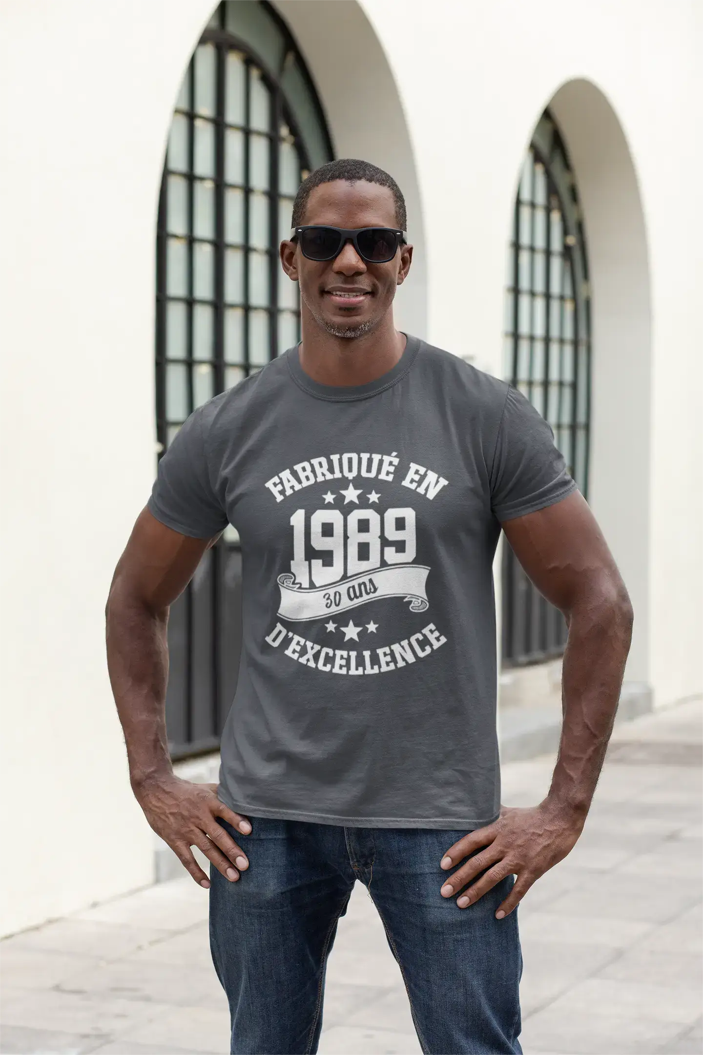 ULTRABASIC - Fabriqué en 1989, 30 Ans d'être Génial Unisex T-Shirt Blanc Chiné