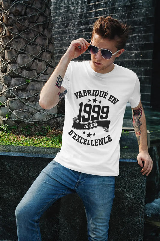 ULTRABASIC - Fabriqué en 1999, 20 Ans d'être Génial Unisex T-Shirt Blanc Chiné
