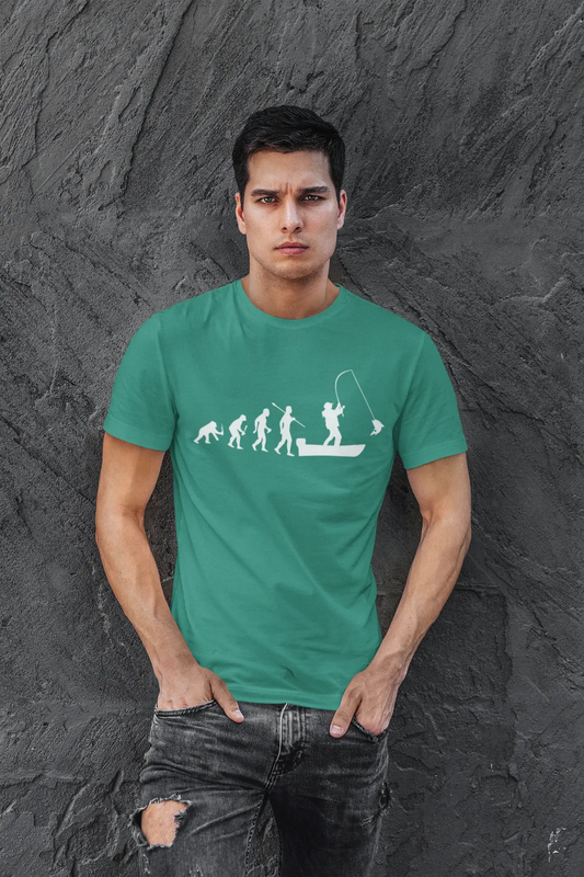 ULTRABASIC - Graphic Printed Men's Evolution of the Fishing Boat T-Shirt Burgundy