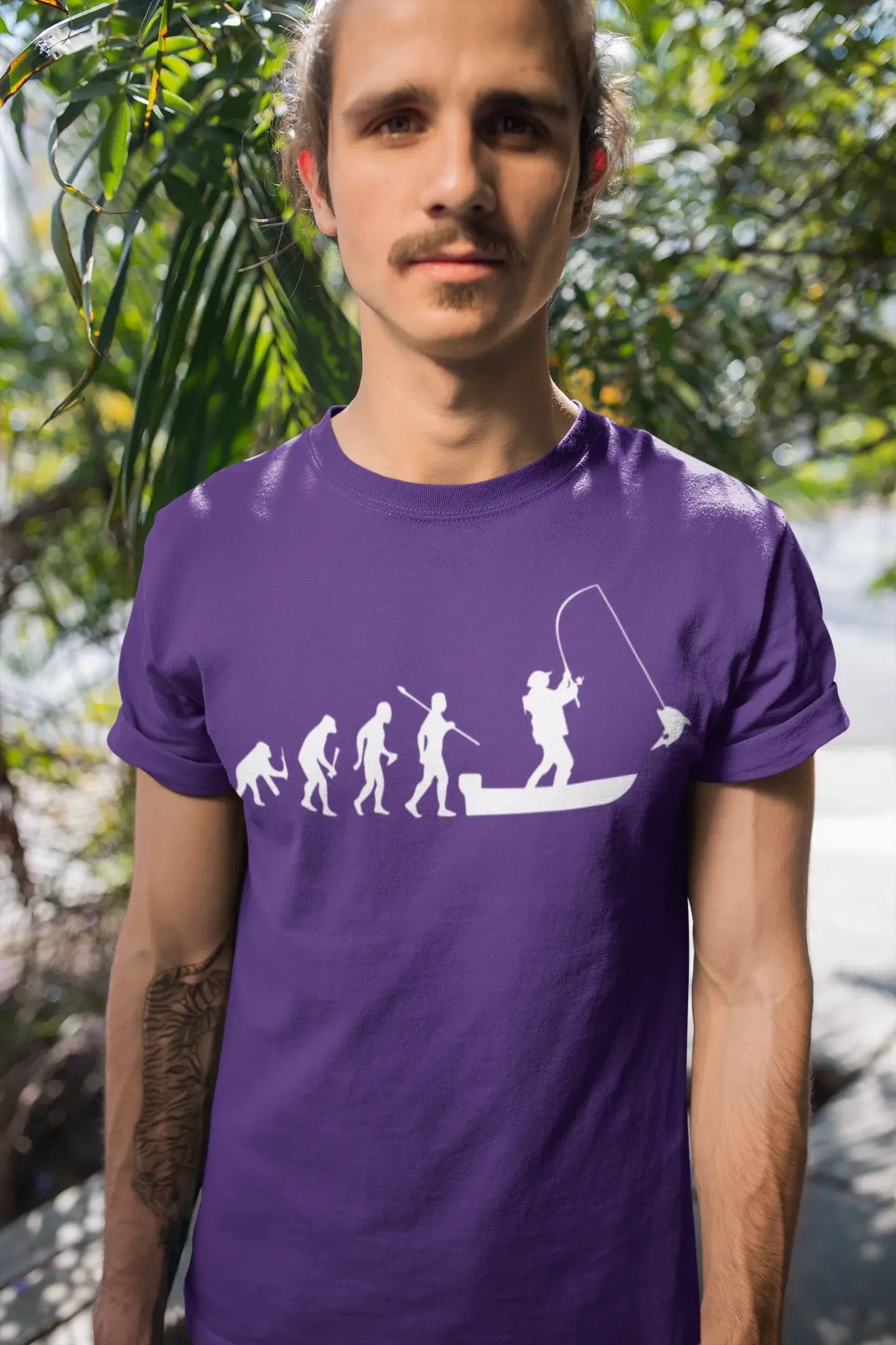 ULTRABASIC - Graphic Printed Men's Evolution of the Fishing Boat T-Shirt French Navy