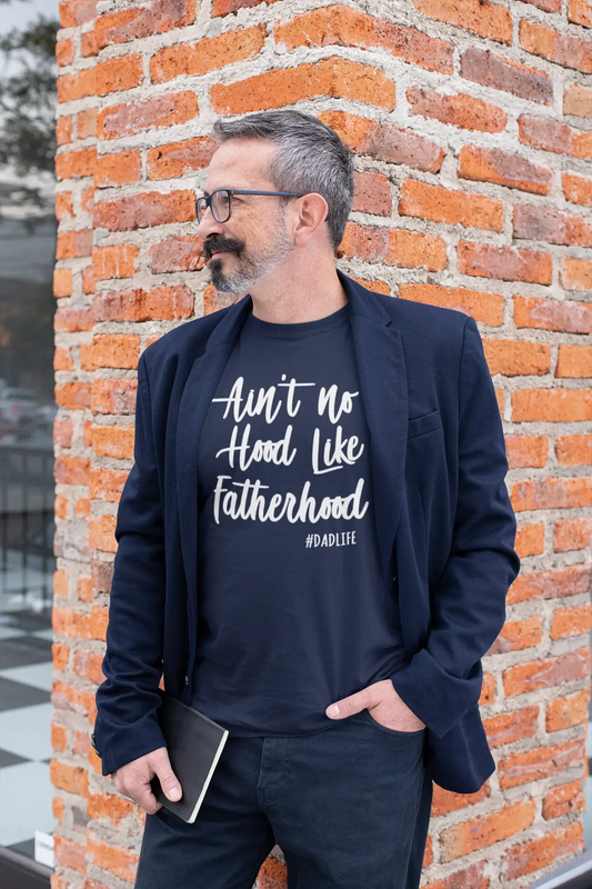 ULTRABASIC - Graphic Men's T-Shirt Ain't No Hood Like Fatherhood Printed White Letter White