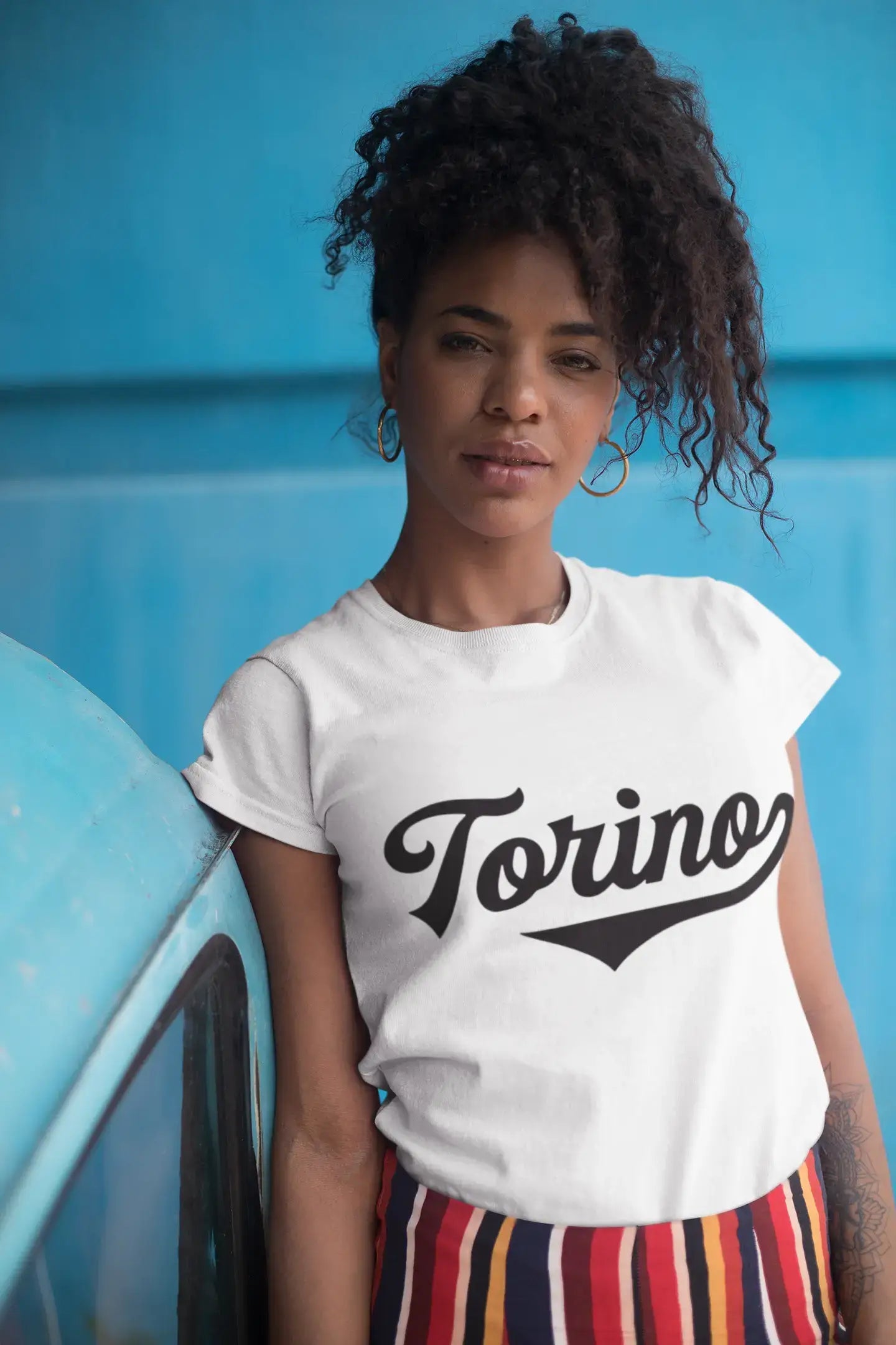 ULTRABASIC - T-Shirt Torino <span>Graphique</span> <span>Homme</span> Lettres <span>Imprimées</span> <span>Marine</span>