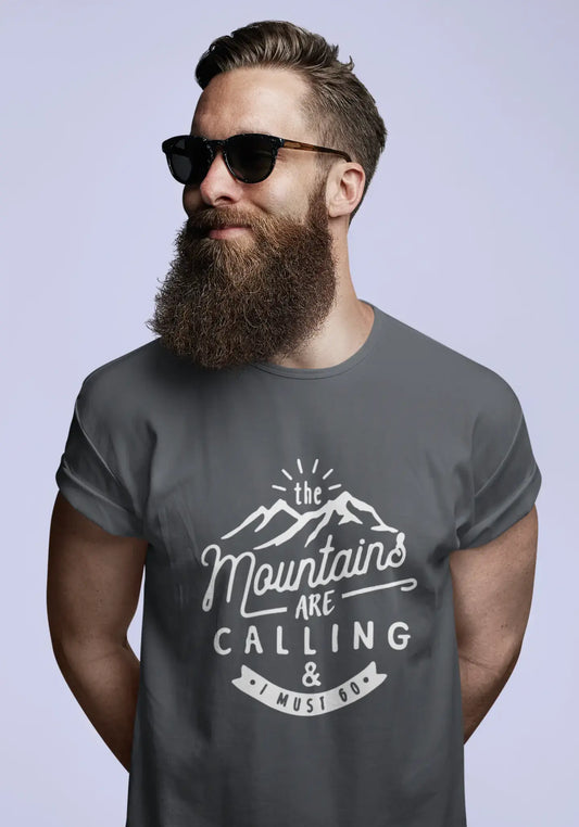 ULTRABASIC - Graphic Printed Men's The Mountains Are Calling And I Must Go Hiking Tee Denim