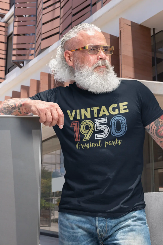ULTRABASIC - <span>Grafisch</span> <span>bedrucktes</span> <span>Herren-</span> Vintage-T-Shirt aus den 1950er Jahren <span>in Mausgrau</span>