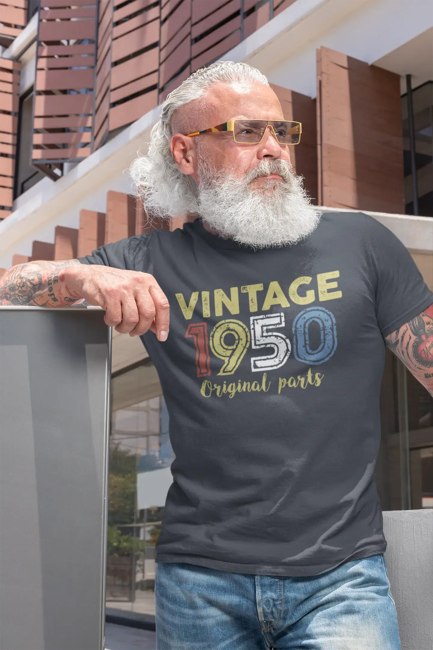 ULTRABASIC - Graphic Printed Men's Vintage 1950 T-Shirt Denim