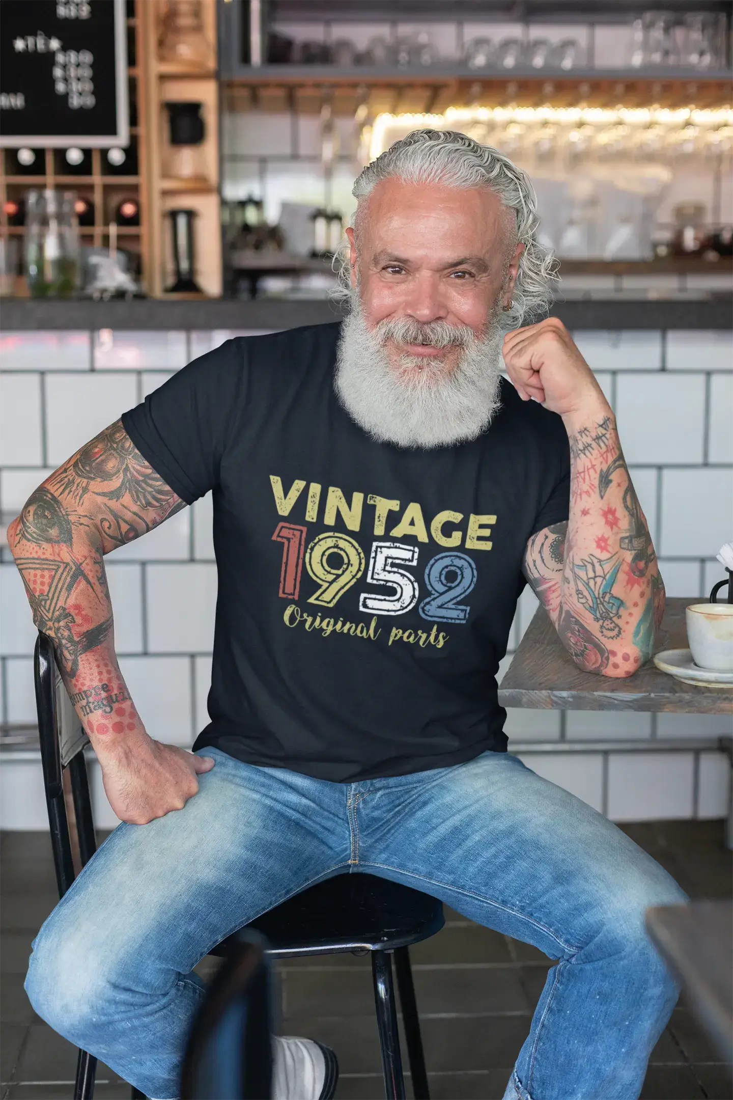 ULTRABASIC - Graphic Printed Men's Vintage 1952 T-Shirt Denim