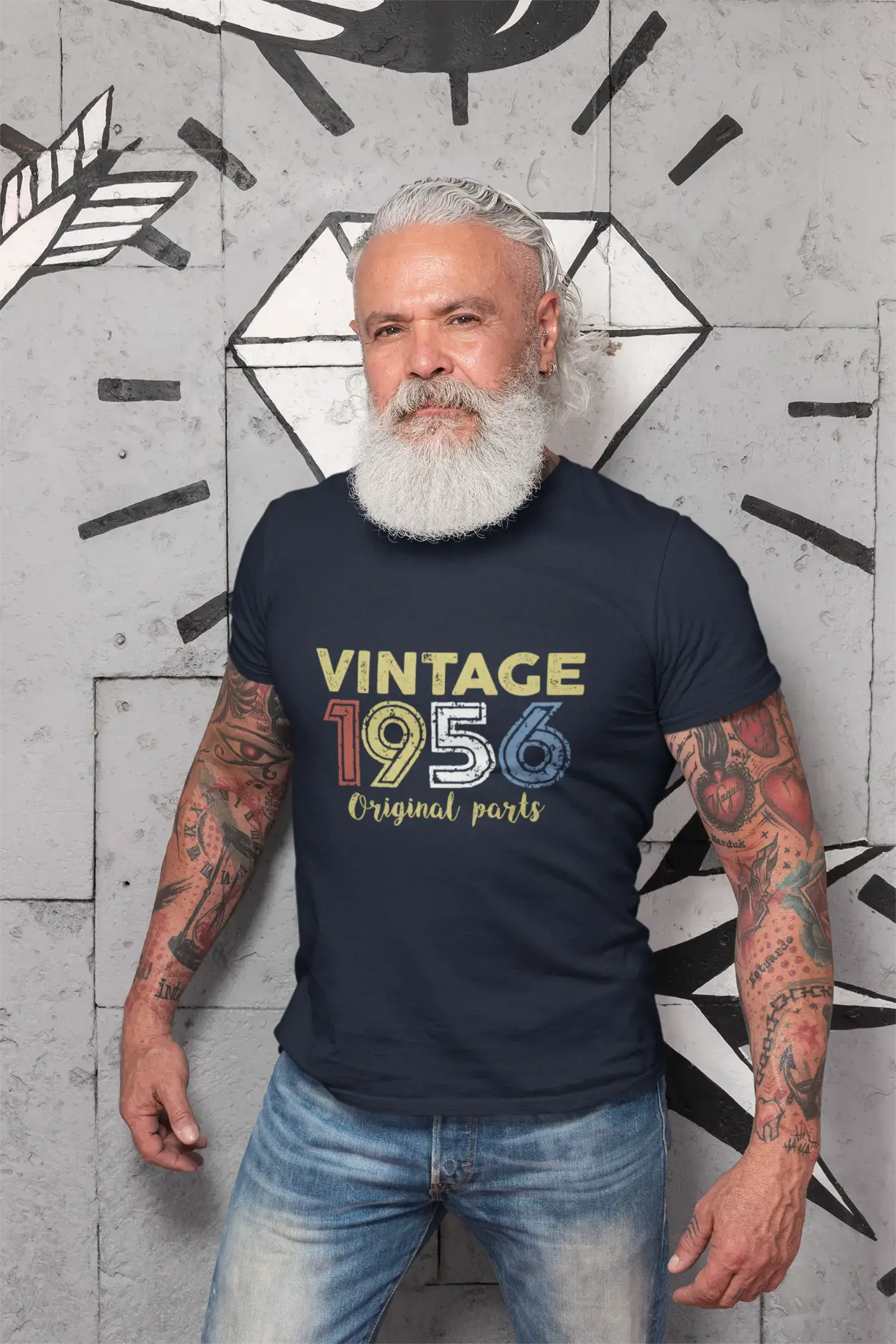 ULTRABASIC - Graphic Printed Men's Vintage 1956 T-Shirt Denim