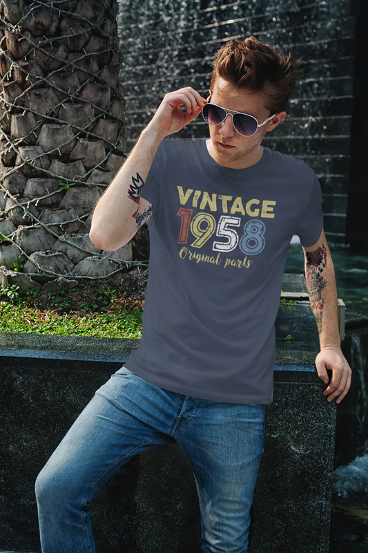 ULTRABASIC - Graphic Printed Men's Vintage 1958 T-Shirt Denim