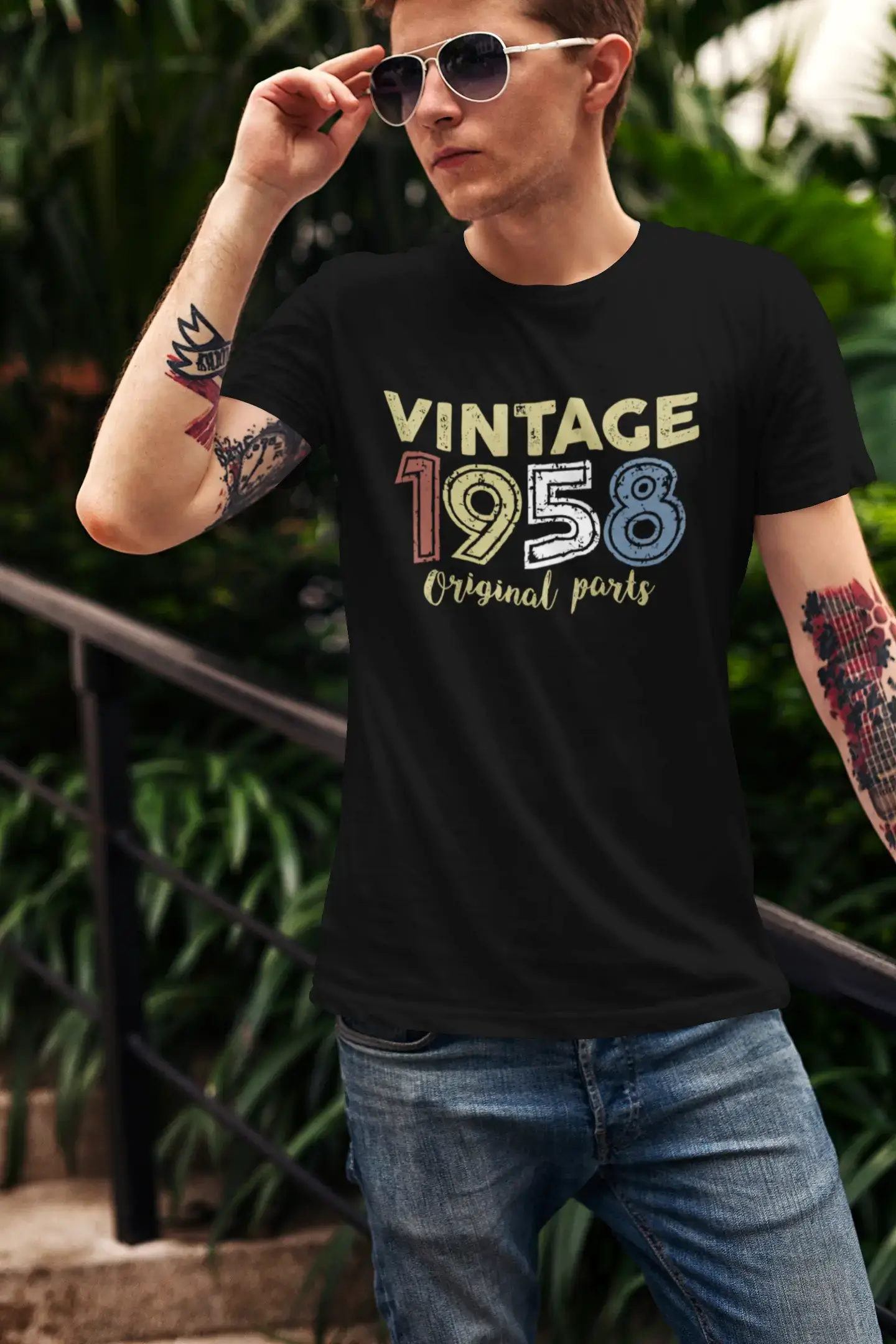 ULTRABASIC - Graphic Printed Men's Vintage 1958 T-Shirt Denim
