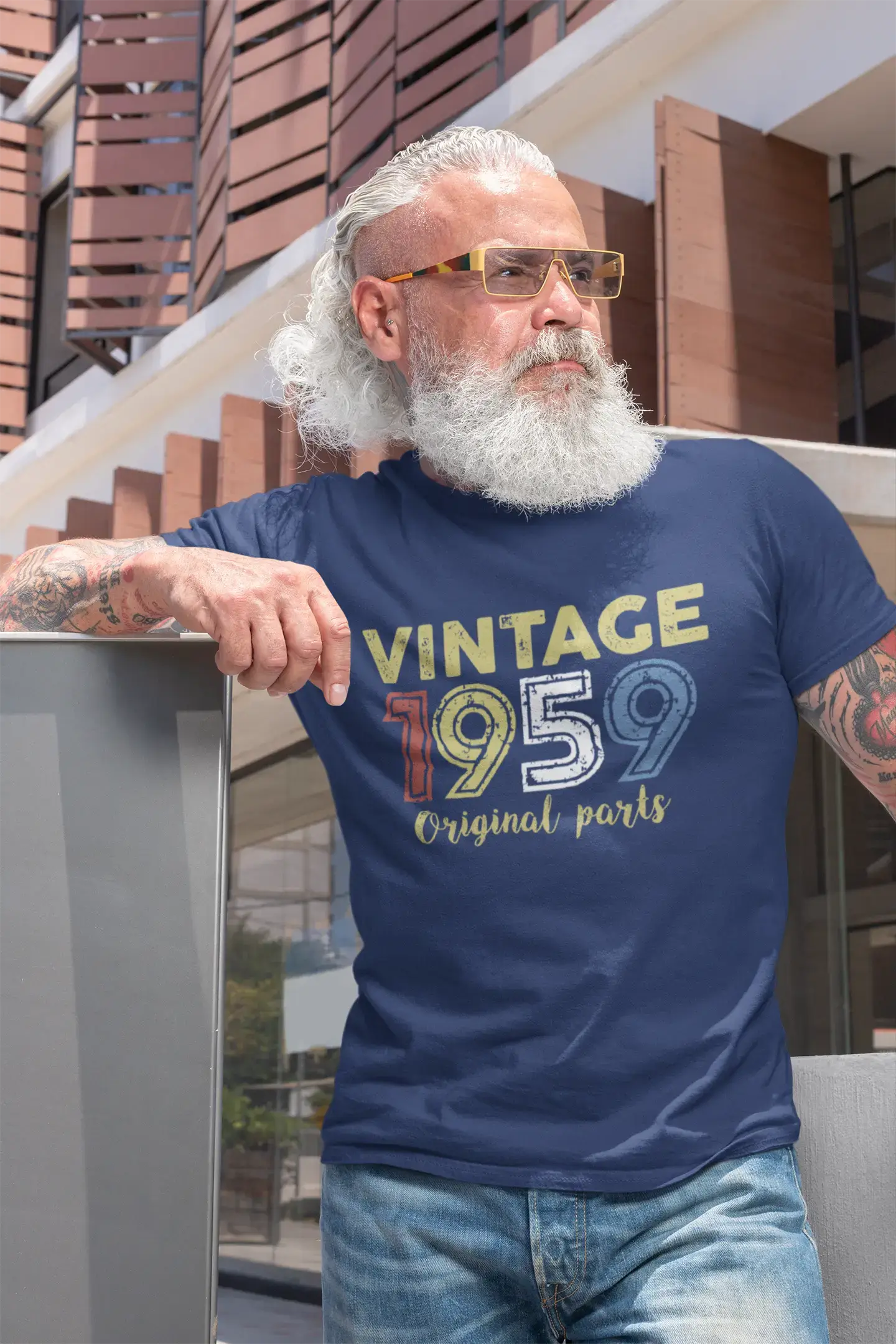 ULTRABASIC - Graphic Printed Men's Vintage 1959 T-Shirt Denim