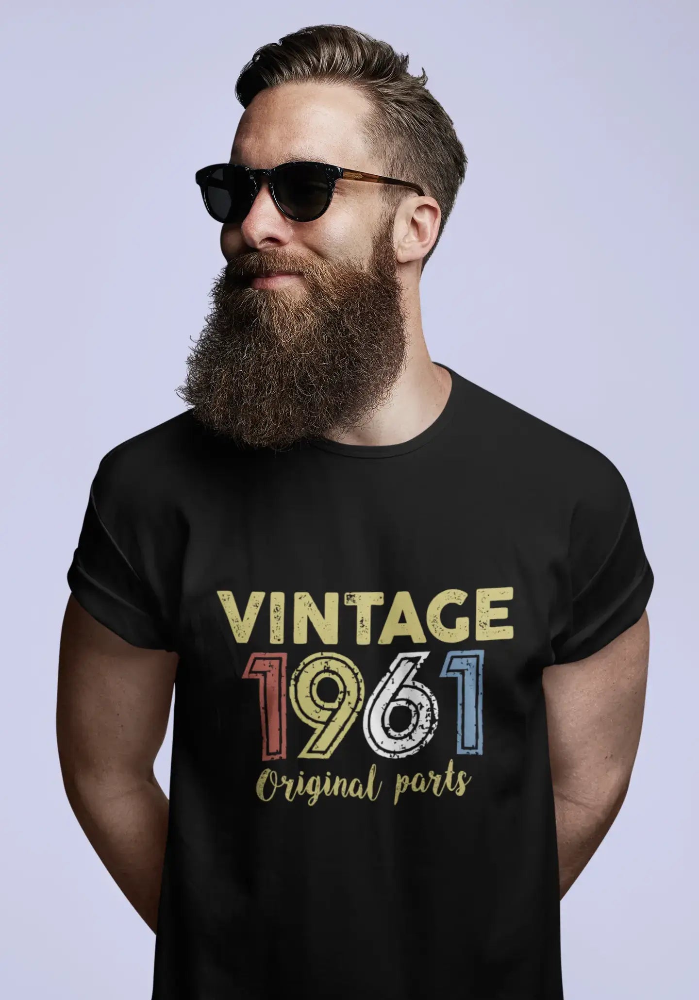 ULTRABASIC - Graphic Printed Men's Vintage 1961 T-Shirt Deep Black