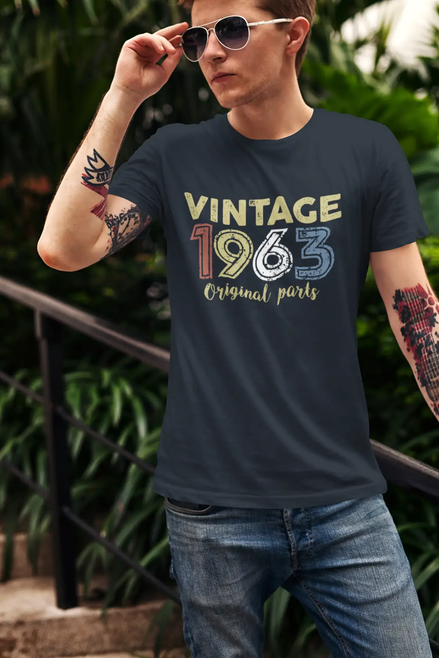 ULTRABASIC - Graphic Printed Men's Vintage 1963 T-Shirt Denim